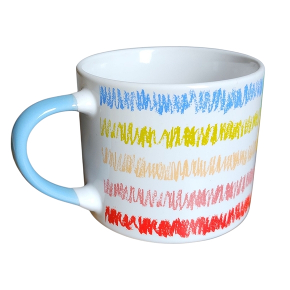 Crayola Scribble Stripe Mug with Blue Handle - Picture 1 of 3